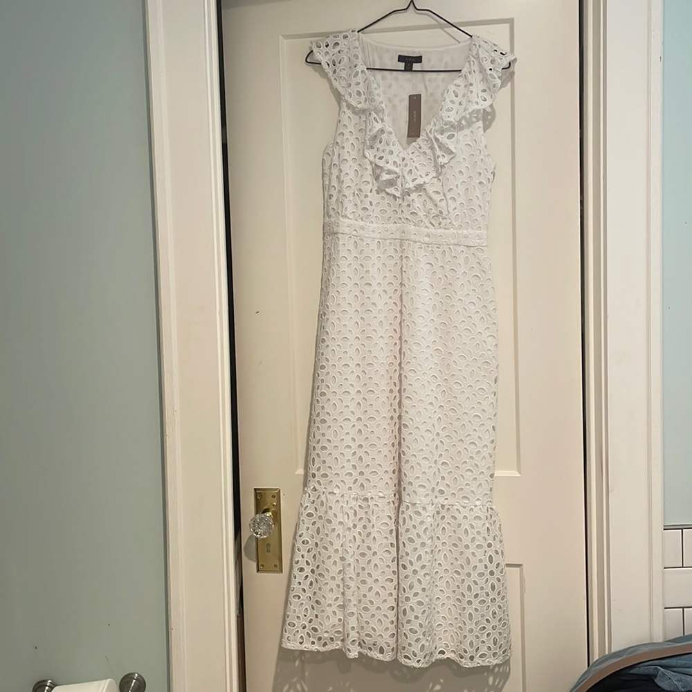 White eyelet JCrew Midi dress
